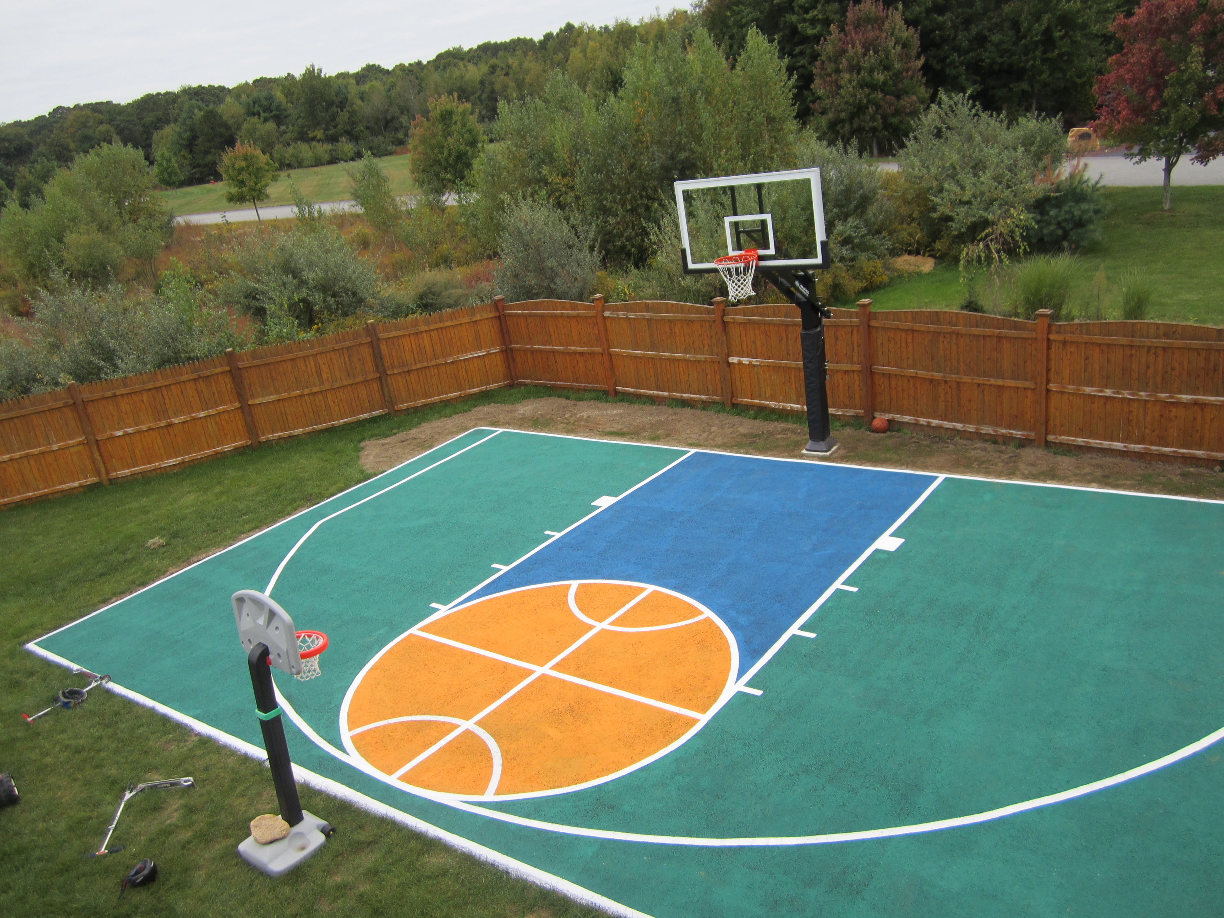 Size Of Backyard Basketball Half Court